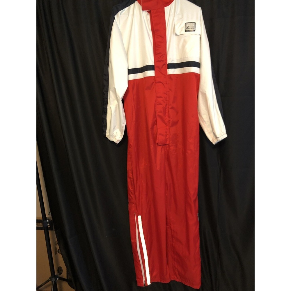 Moto Line Racing Coverall Mens 2XL Red White Navy Excellent Vintage Jumpsuit